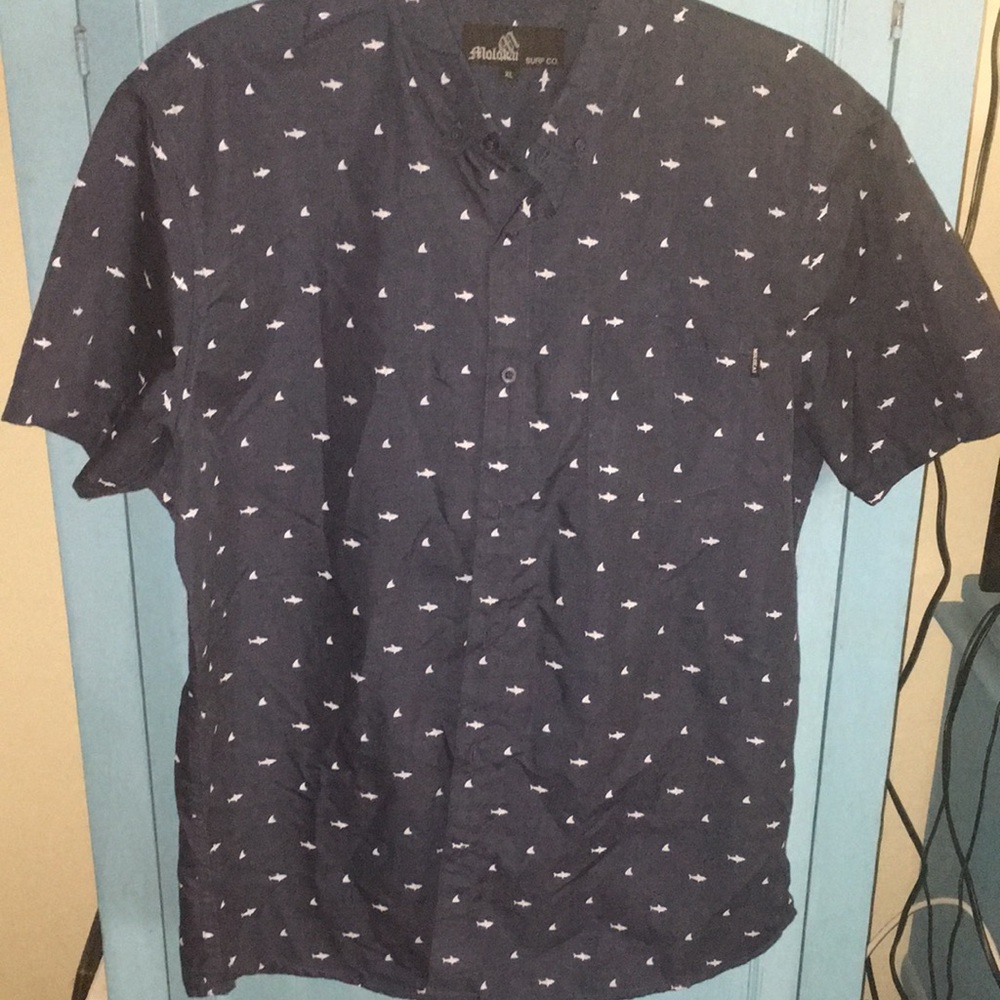 Men’s button down shark shirt